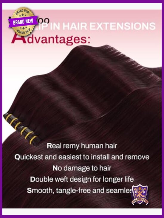 Clip in Real Human Hair Extensions Double Weft 22inch 120g 7 Pcs